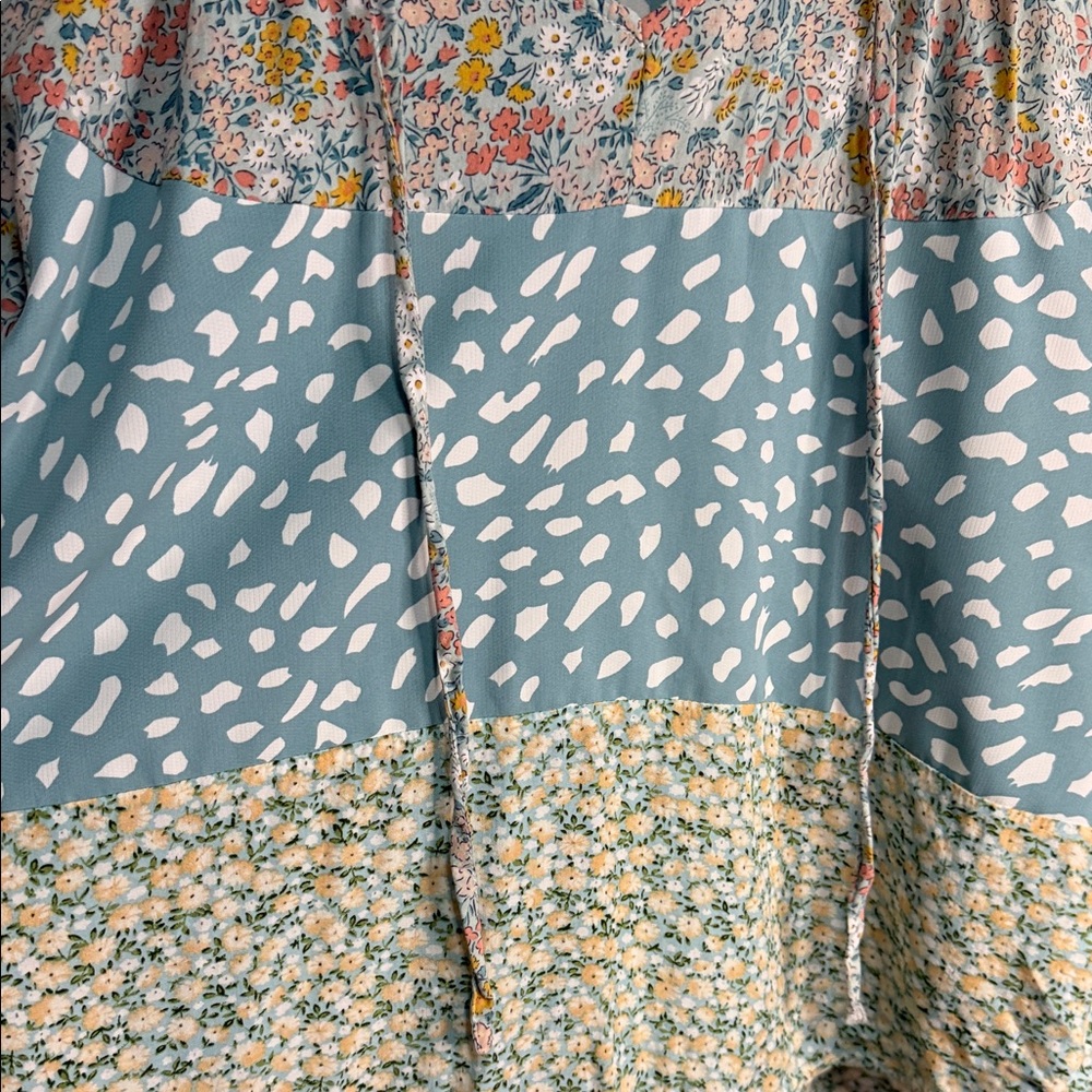 Umgee Boho Patchwork Blouse Size Small - image 6